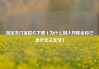 淘宝支付宝控件下载（为什么别人转账给自己显示无法支付）