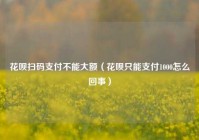 花呗扫码支付不能大额（花呗只能支付1000怎么回事）