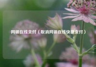 网银在线支付（取消网银在线快捷支付）