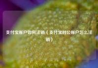 支付宝账户如何注销（支付宝对公账户怎么注销）