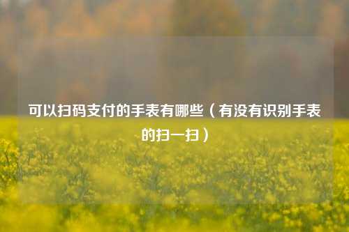 可以扫码支付的手表有哪些（有没有识别手表的扫一扫）