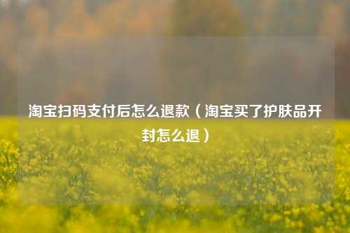 淘宝扫码支付后怎么退款（淘宝买了护肤品开封怎么退）